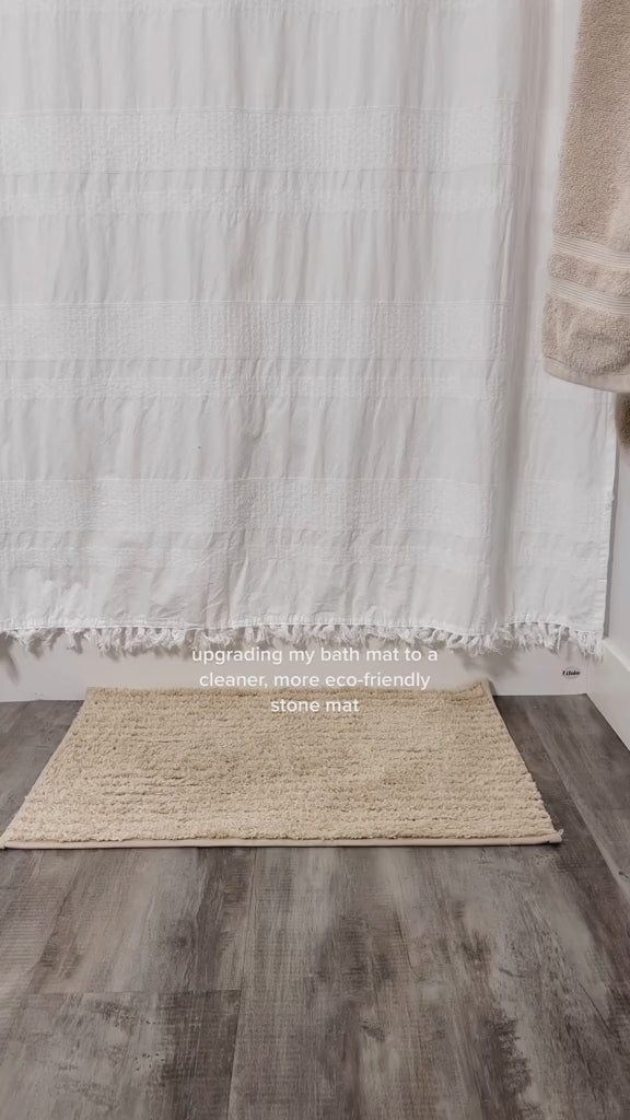 Diatomaceous Earth Stone Bath Mat - Graphite Grey