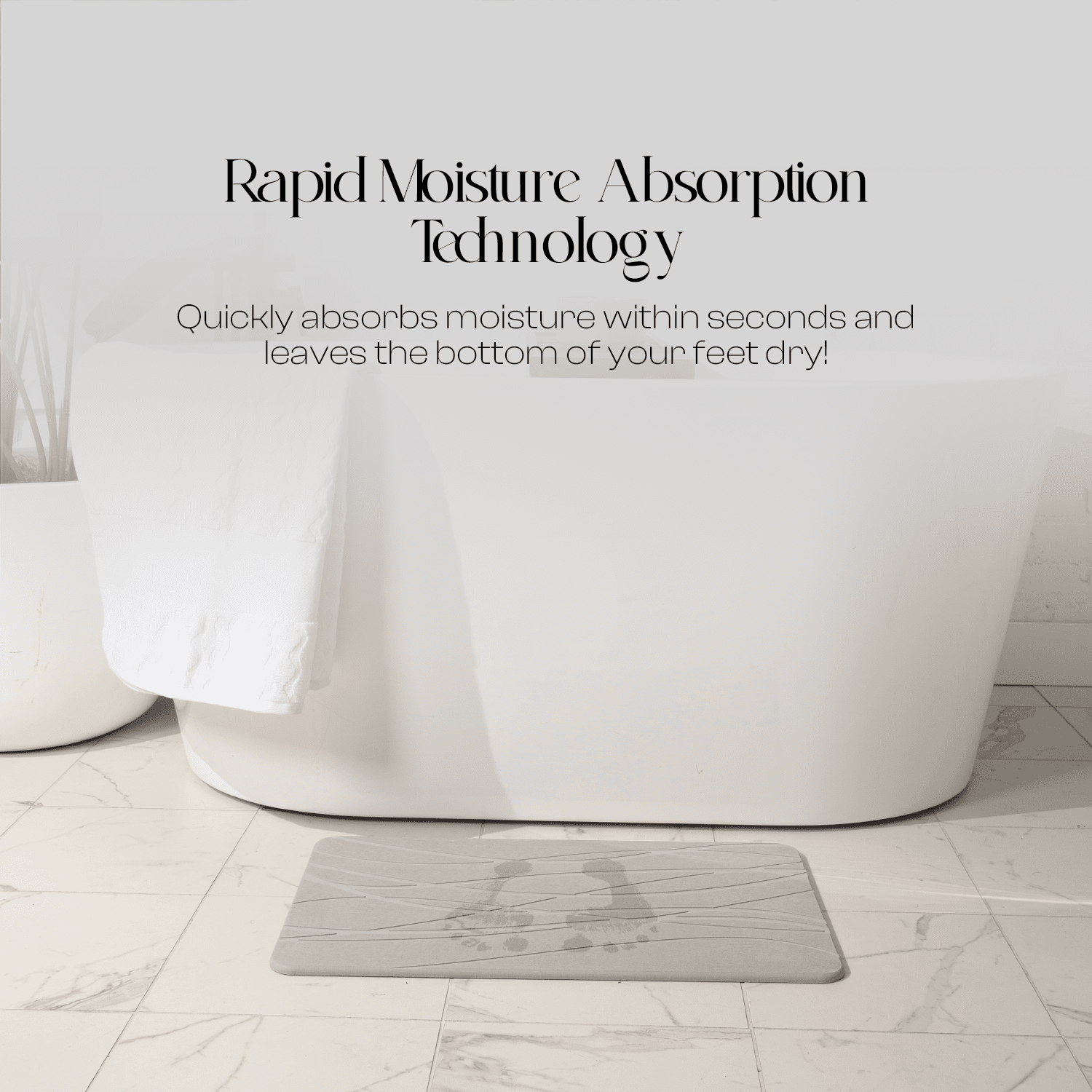 MONDANO™ Diatomaceous Earth Stone Bath Mat - Carbon Grey
