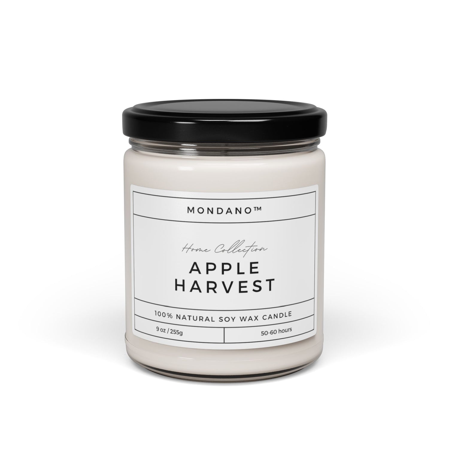 Apple Harvest Scented 100% Natural Soy Wax Candle, 100% Cotton Wick, 50-60 Burn Hours - 9oz