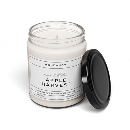 Apple Harvest Scented 100% Natural Soy Wax Candle, 100% Cotton Wick, 50-60 Burn Hours - 9oz