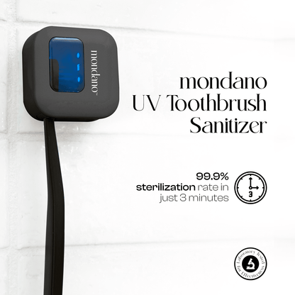 UV-C Toothbrush Sanitizer and Holder, Toothbrush Sterilizer - Manual/Electric Toothbrush Cover for Any Toothbrush Head Black