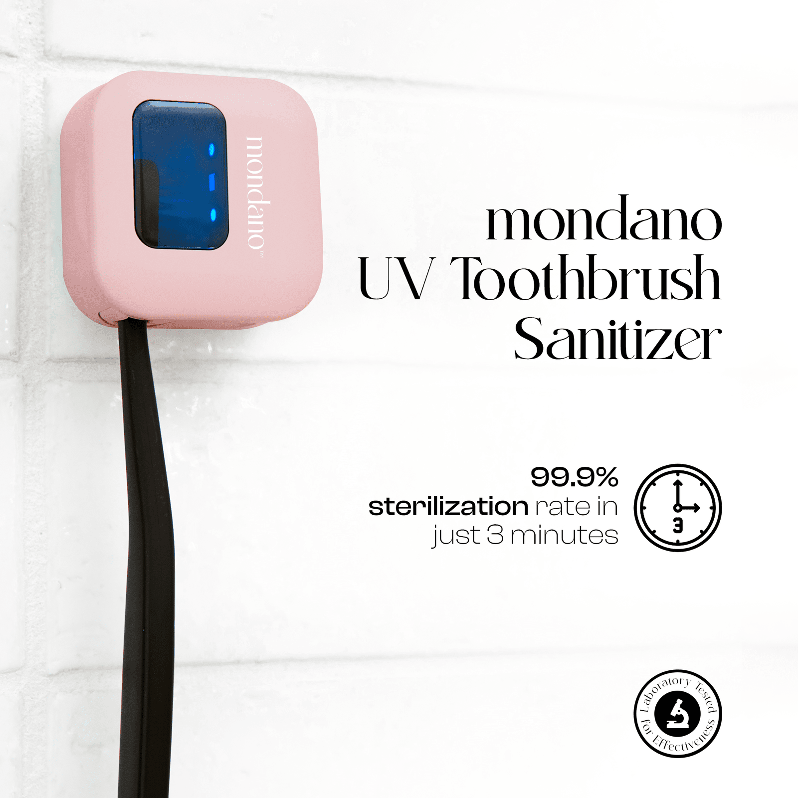 UV-C Toothbrush Sanitizer and Holder, Toothbrush Sterilizer - Manual/Electric Toothbrush Cover for Any Toothbrush Head Pink