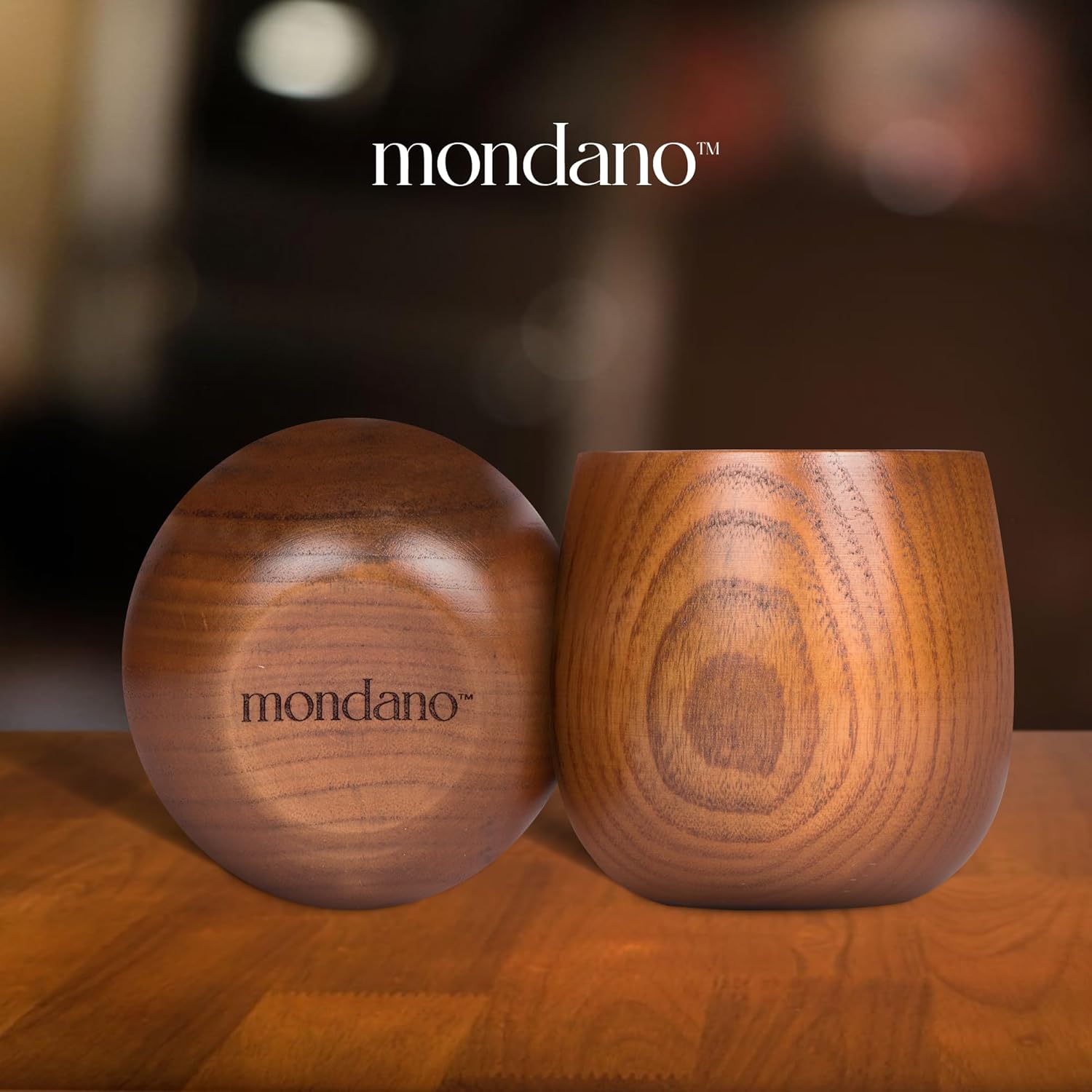 Mondano Wooden Bourbon Glasses Set of 2