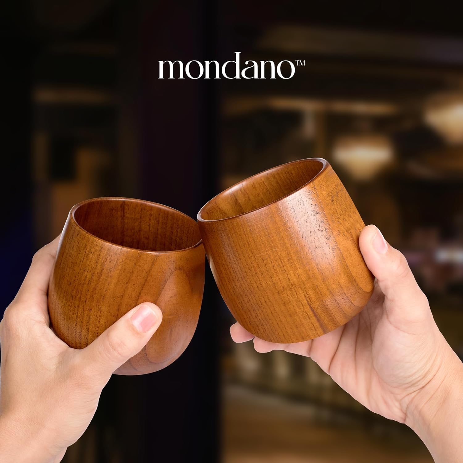 Mondano Wooden Bourbon Glasses Set of 2