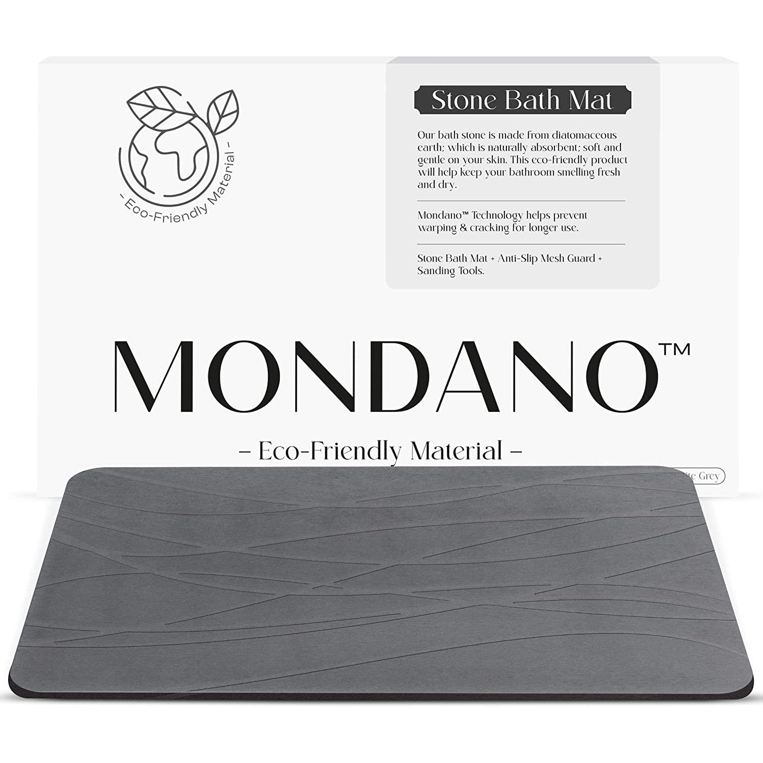 Diatomaceous Earth Stone Bath Mat - Graphite Grey – MONDANO™