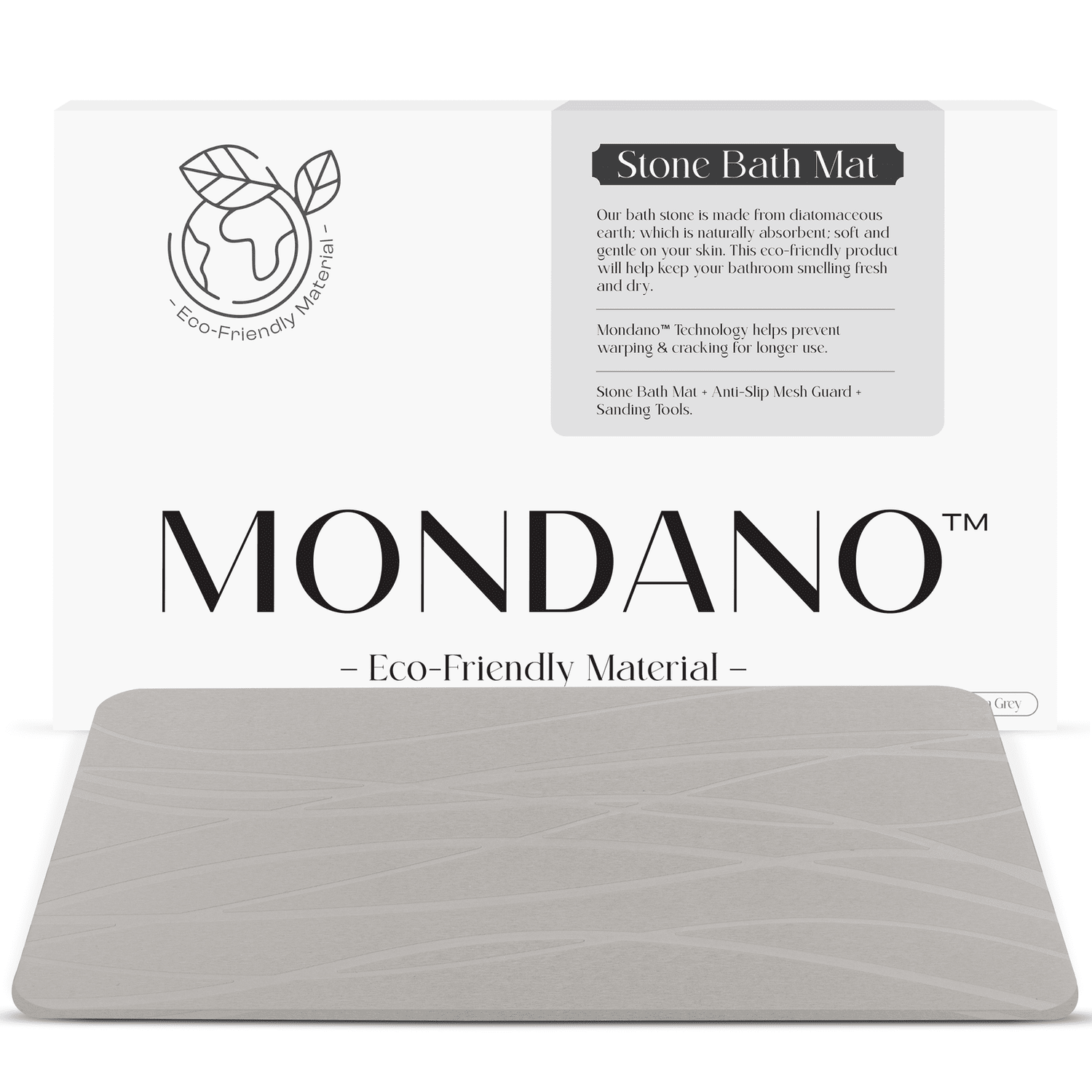 Diatomaceous Earth Stone Bath Mat - Carbon Grey – MONDANO™