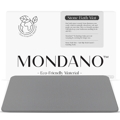 MONDANO™ Diatomaceous Earth Stone Bath Mat - Uncarved Graphite Grey