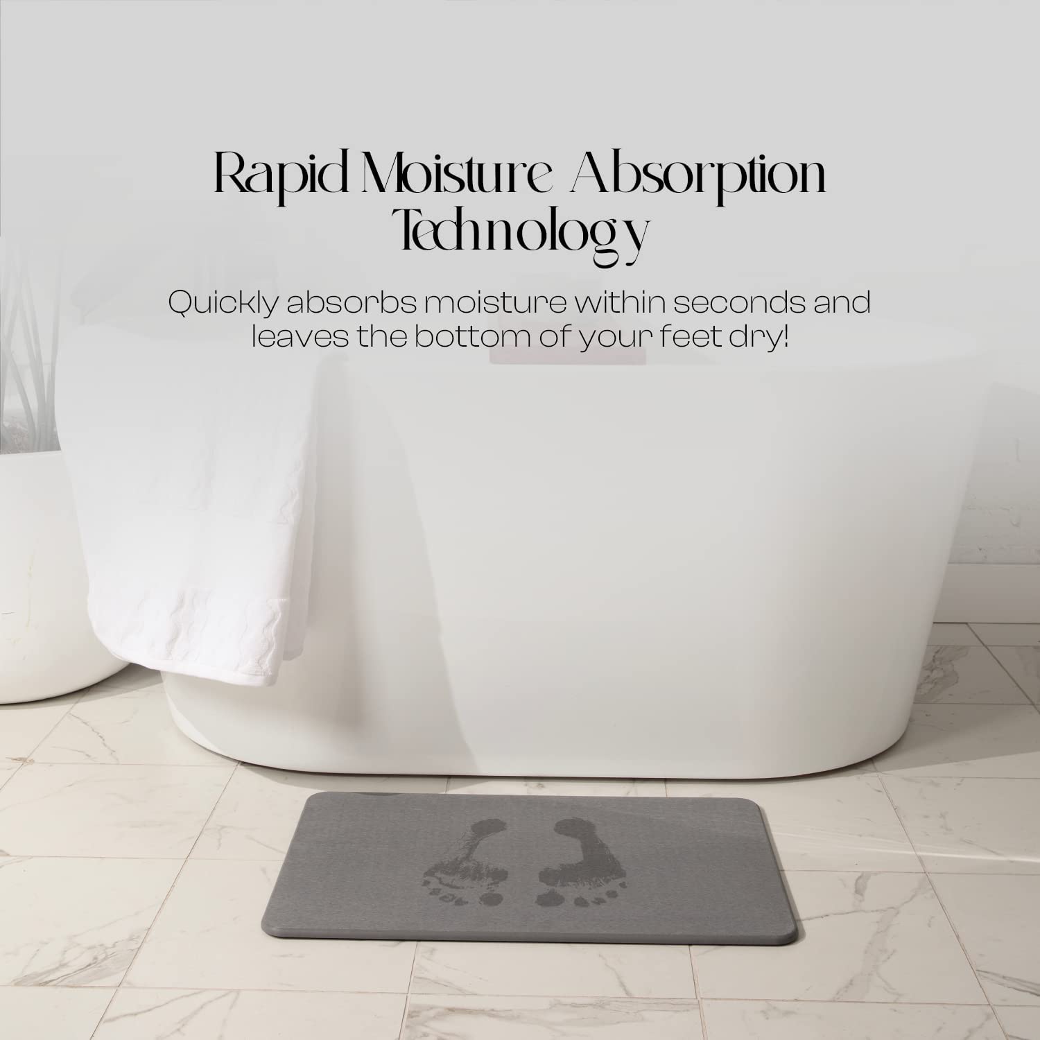 Diatomaceous Earth Stone Bath Mat - Uncarved Graphite Grey – MONDANO™