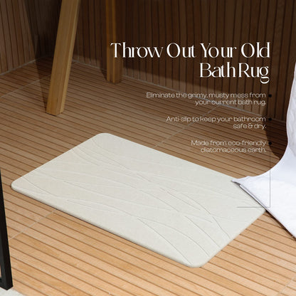 MONDANO™ Diatomaceous Earth Stone Bath Mat - Pebble White