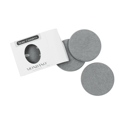 MONDANO™ Diatomaceous Earth Stone Coaster Set Graphite Grey - 4pk